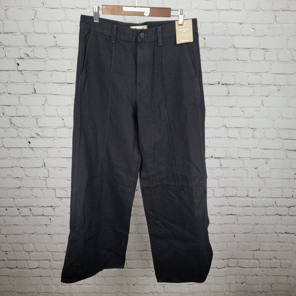 NWT Madewell Black Superwide Leg 100% Cotton High Rise Jeans 29 (29x31)